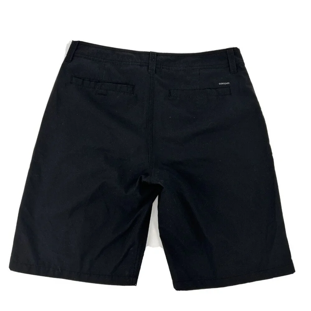 Quiksilver Board Shorts Men's 32 Black‎ Amphibians Dry Dock Flat Front 10